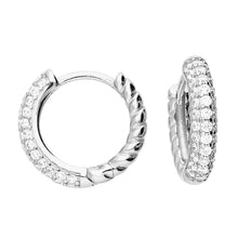 Load image into Gallery viewer, Sterling Silver Half Twist Hinged Hoop