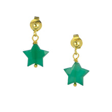 Load image into Gallery viewer, Gold vermeil green Onyx drop earrings