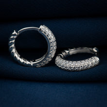 Load image into Gallery viewer, Sterling Silver Half Twist Hinged Hoop