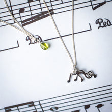 Load image into Gallery viewer, Peridot and Music Notes Necklace