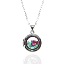 Load image into Gallery viewer, Rubies and Emerald Locket Necklace