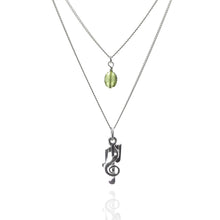 Load image into Gallery viewer, Peridot and Music Notes Necklace