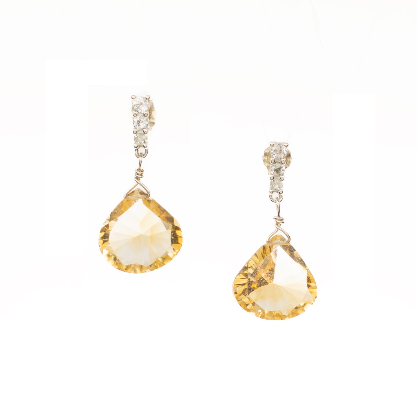 Citrine and white Topaz Earrings