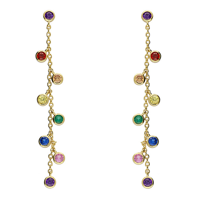 Gold Vermeil Colourful Drop Earrings