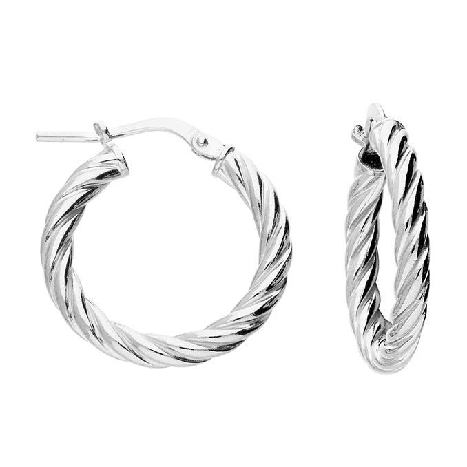 Sterling Silver Twist Hoop