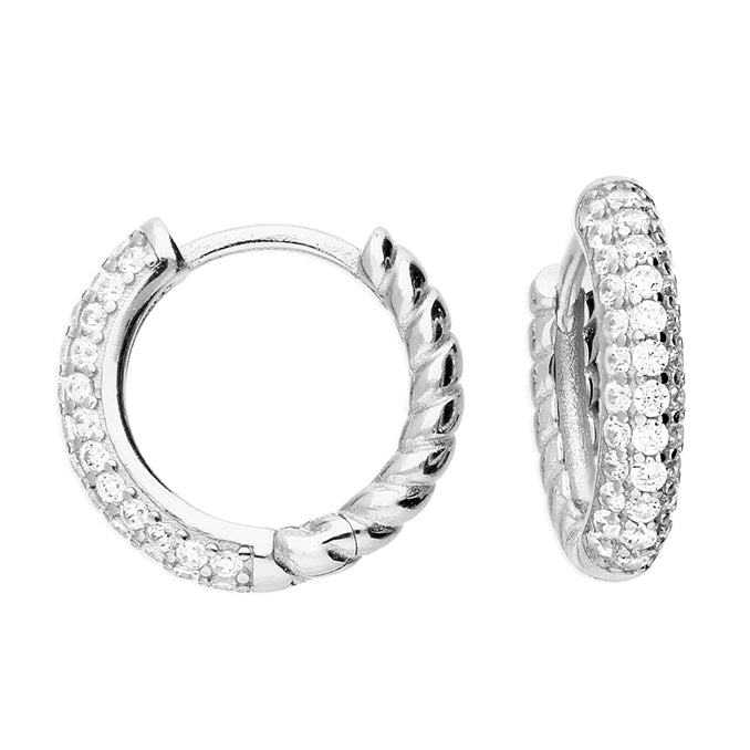 Sterling Silver Half Twist Hinged Hoop