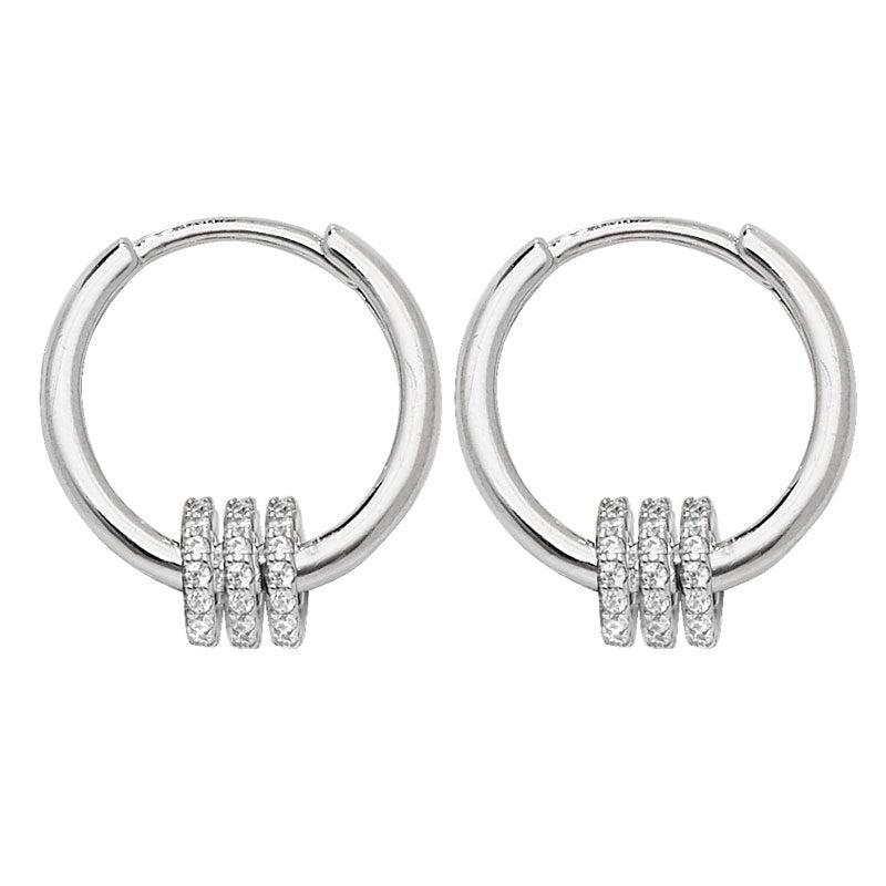 Hinged Hoop with Removable Cubic Zirconia Links