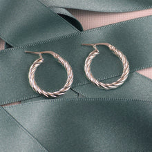 Load image into Gallery viewer, Sterling Silver Twist Hoop
