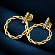 Load image into Gallery viewer, Gold Vermeil Entwined Circle Drop Earrings
