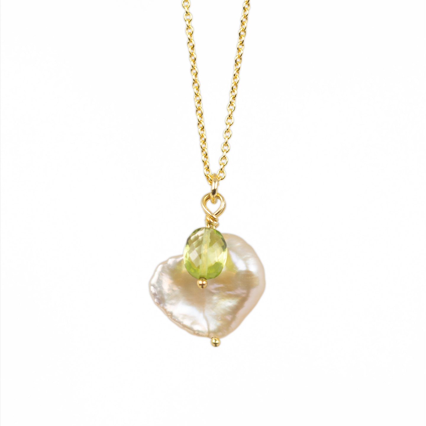 Keshi Pearl & Peridot Necklace