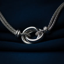 Load image into Gallery viewer, Sterling Silver Entwined Knot on Double Chain Necklace
