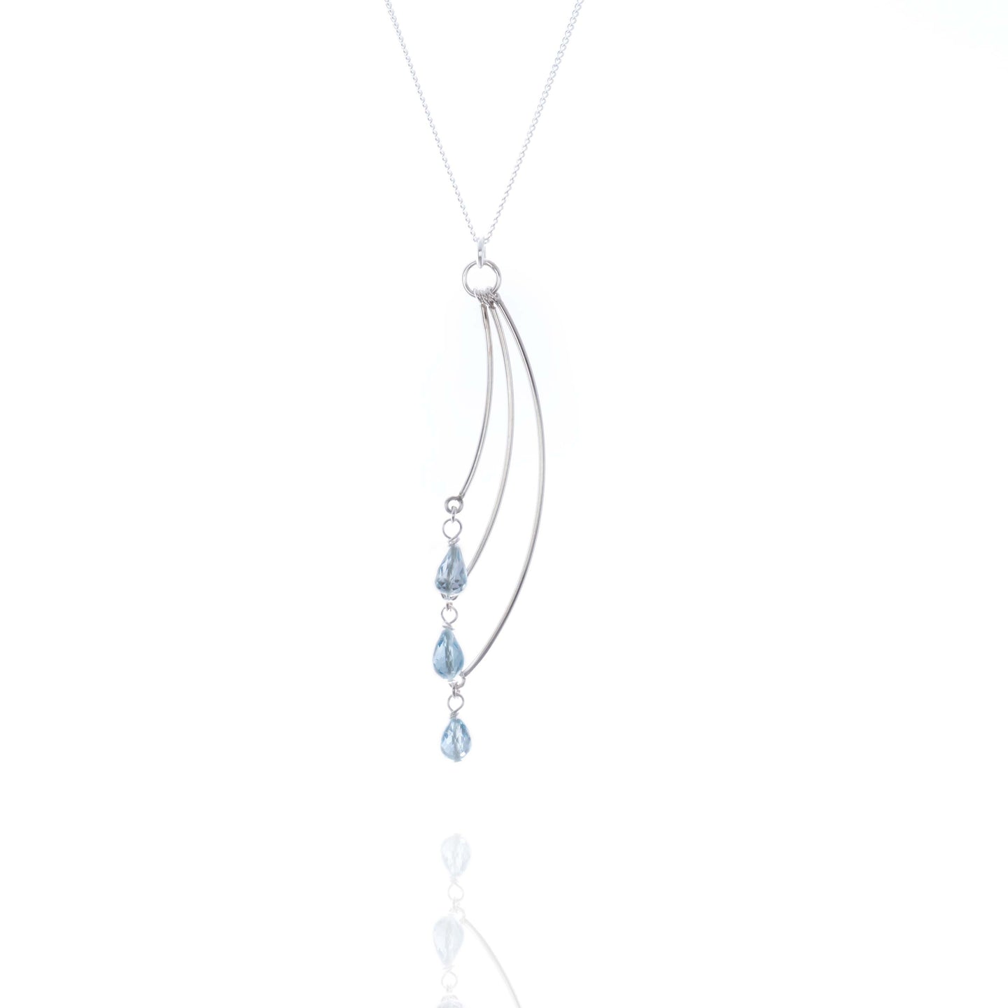 Tiered Three-Bar and Sky Blue Topaz