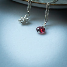 Load image into Gallery viewer, Garnet and Flower Pendant Necklace
