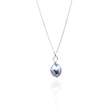 Load image into Gallery viewer, Blue Baroque Akoya Pearl and Cubic Zirconia Pendant Necklace
