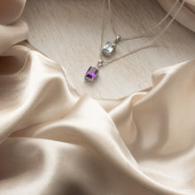 Load image into Gallery viewer, Layered Blue Topaz, Amethyst and Diamond Necklace
