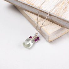 Load image into Gallery viewer, Green Amethyst and Rubies Necklace
