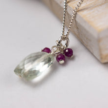 Load image into Gallery viewer, Green Amethyst and Rubies Necklace
