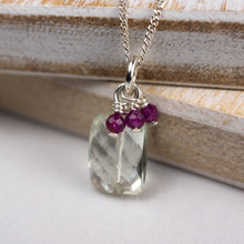 Load image into Gallery viewer, Green Amethyst and Rubies Necklace
