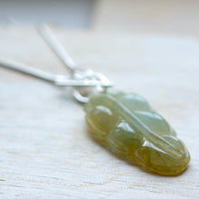 Load image into Gallery viewer, Carved Jade T-bar Necklace
