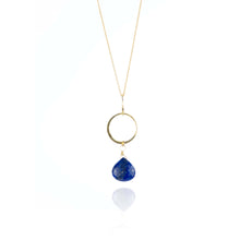 Load image into Gallery viewer, Double Circle and Lapis Lazuli Vermeil Necklace
