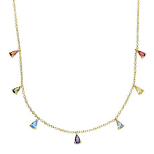 Load image into Gallery viewer, Gold Vermeil Multi Colour Teardrop Necklace
