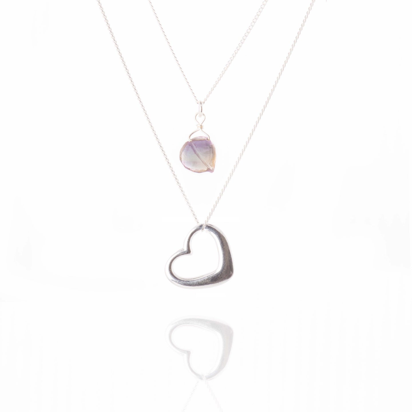 Multiway Hanging Heart and Heart Carved Ametrine