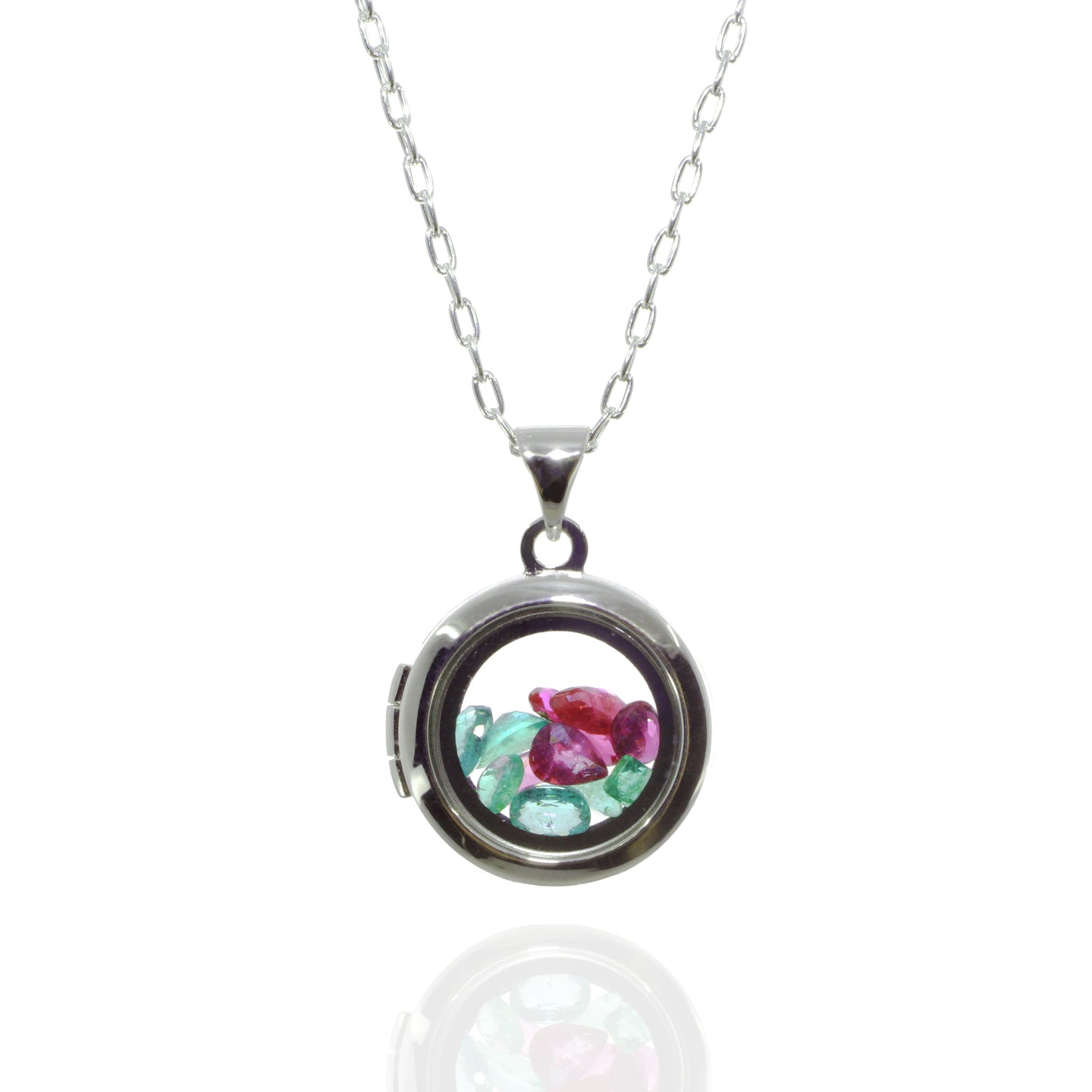 Rubies and Emerald Locket Necklace