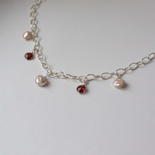 Load image into Gallery viewer, Keshi Pearls and Garnet Necklace
