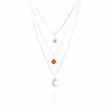 Load image into Gallery viewer, Star Crescent and Sunstone Necklace
