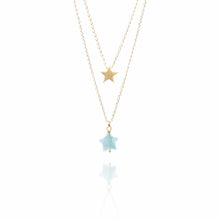 Load image into Gallery viewer, Carved Amazonite and Star Necklace
