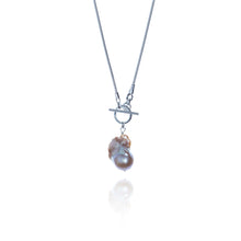 Load image into Gallery viewer, Natural Colour Baroque Pearl T-bar Necklace
